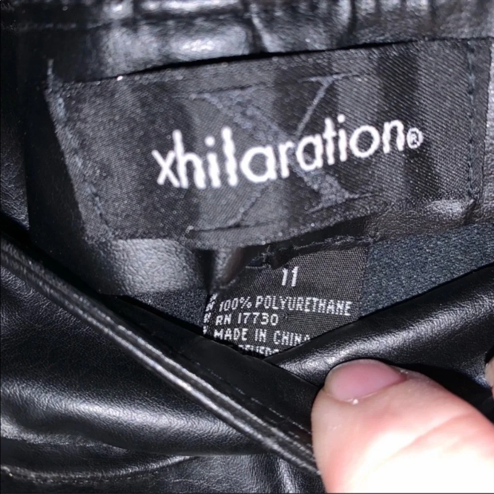 Xhilaration Faux Leather Look Size 11 Knee Length Polyurethane Skirt